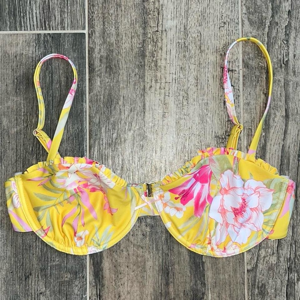 NWOT Altar’d State Yellow Floral Bikini Top